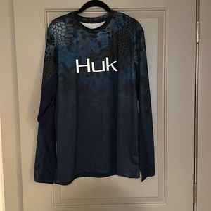 Blue Kryptek Neptune Camouflage Huk Performance Fishing - Men’s Medium